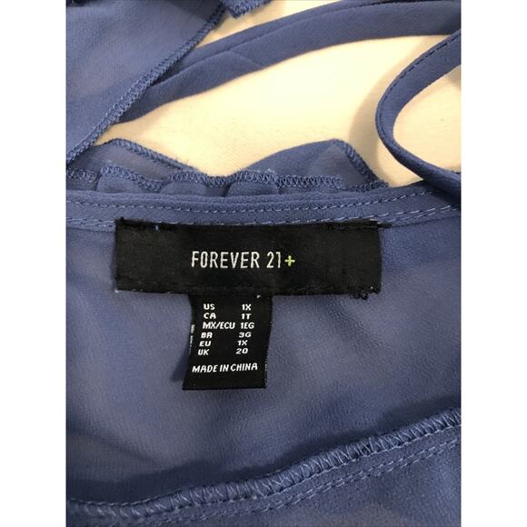 Forever 21 Women Plus Size 1X Dress Long Sleeve Fit & Flare Pleated Boho Resort - Picture 6 of 10